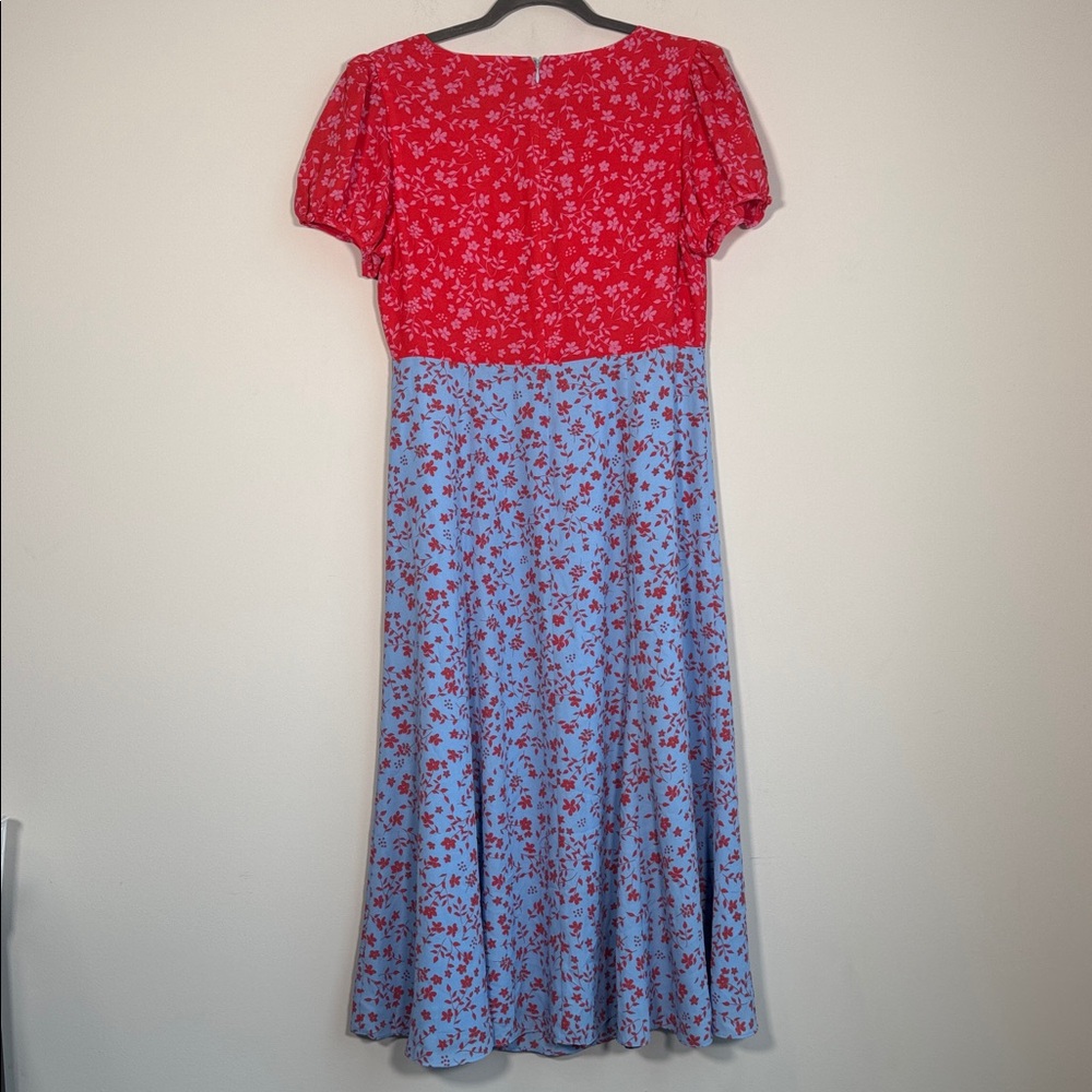 NWT Likely Raffa Printed Dress in Blue/Red Floral - 10 - Picture 5 of 8